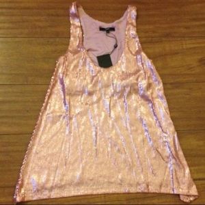 Pink sequin tank